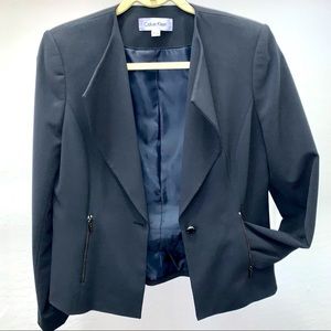 Calvin Klein Navy Floppy Lapel Blazer/Jacket Sz 6